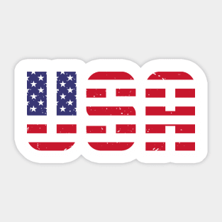 USA Flag Typography Gifts for USA Lover Sticker